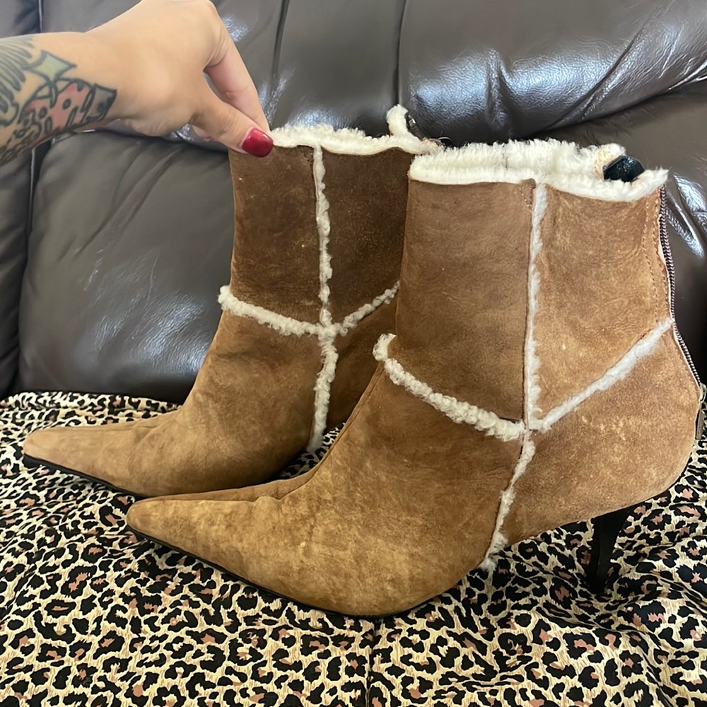Casadei faux fur heeled boots